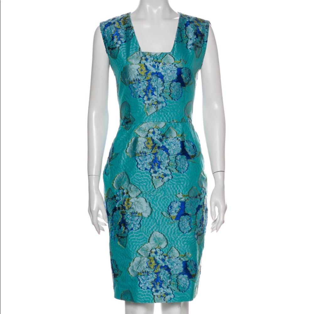 Lela Rose Floral Print Knee-Length Dress